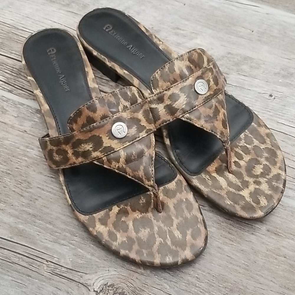 Etienne Aigner Adonia Leopard Sandal 7.5M